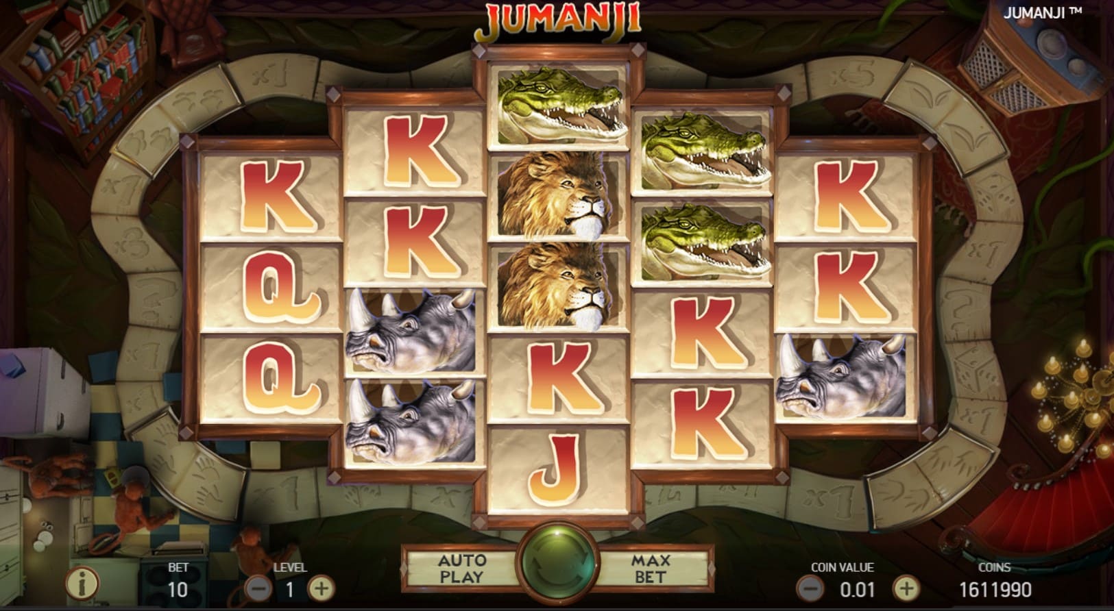5x 10,00 Symbol A Jumanji